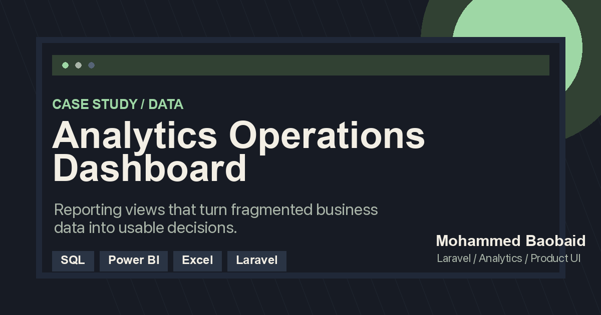 Analytics Operations Dashboard case study preview