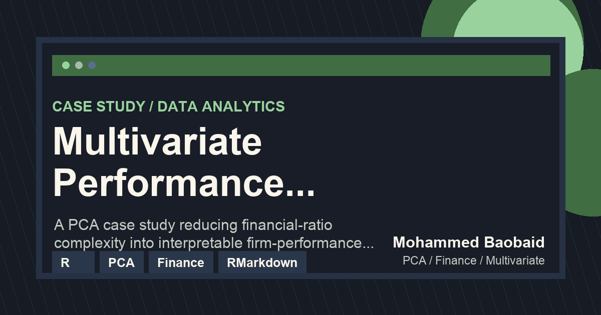 Multivariate Performance Analysis of Firms project preview