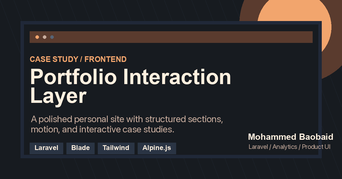 Portfolio Interaction Layer case study preview