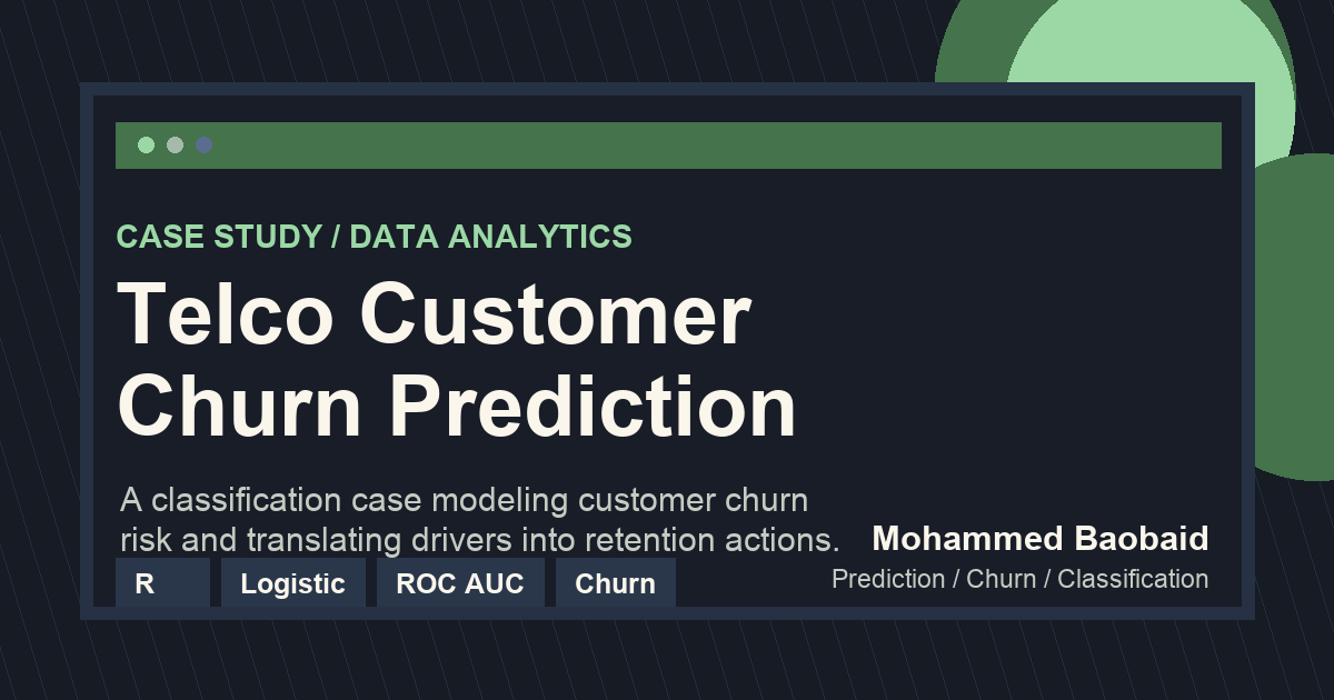 Telco Customer Churn Prediction project preview
