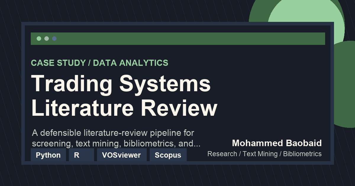 Trading Systems Literature Review project preview