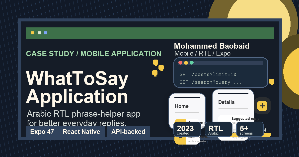 WhatToSay Application project preview