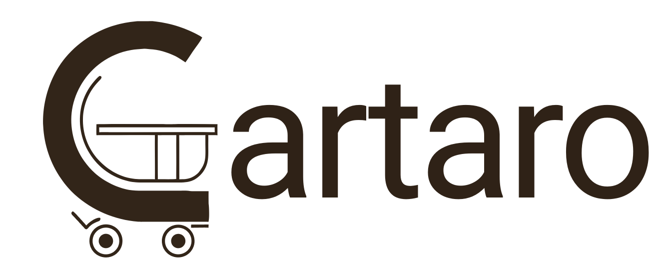 Cartaro black logo lockup with icon and wordmark